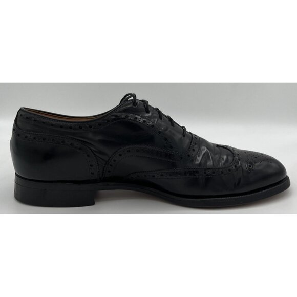 Vtg Johnston & Murphy Aristocraft Black Shell Cordovan Wingtip Size 10C Oxfords - Picture 7 of 12